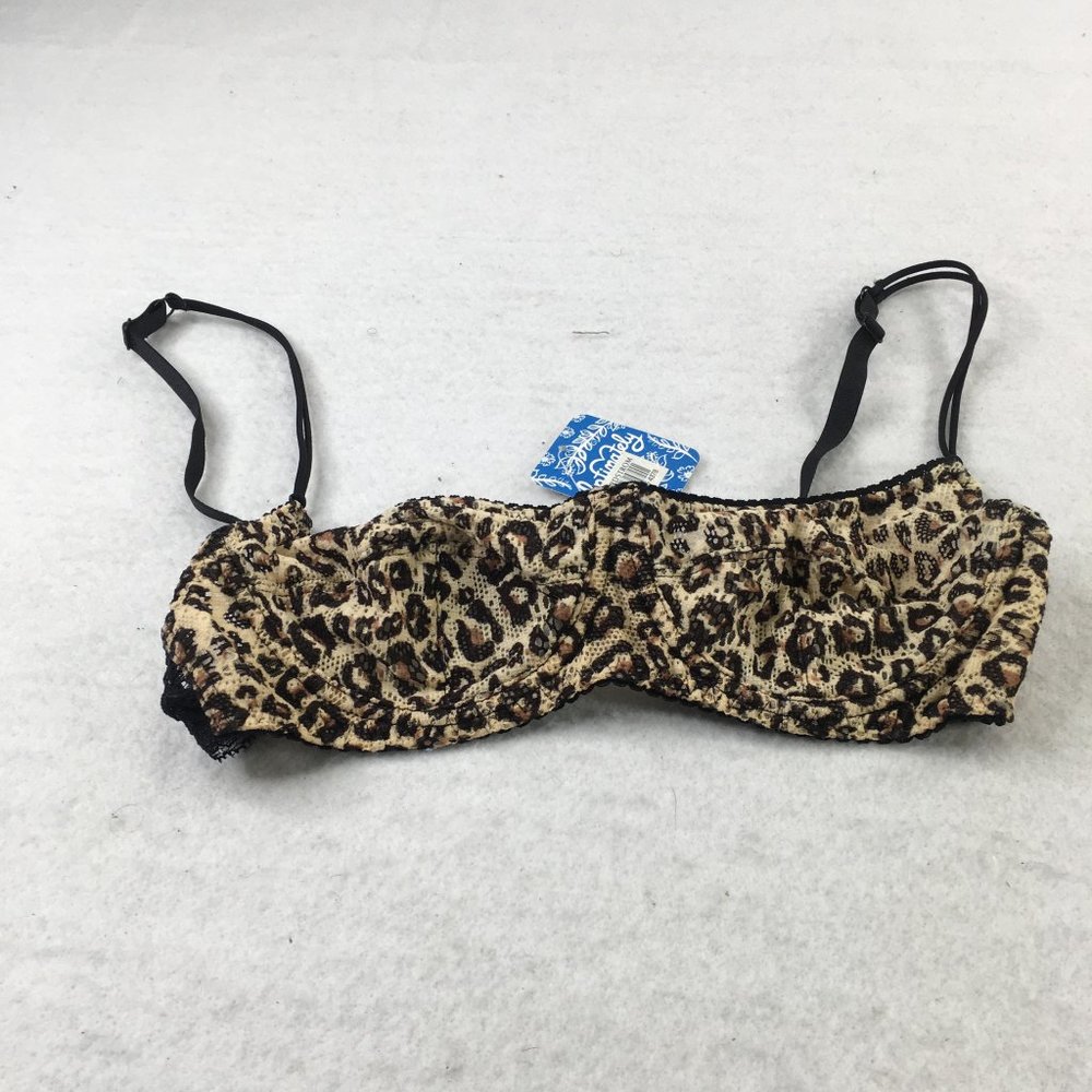 Free People Leopard Print Balconette Bra - Tan Black Brown